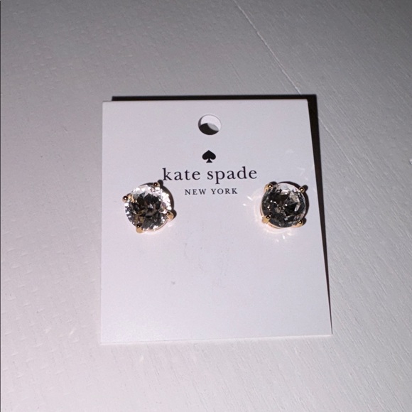 Kate Spade Gold Diamond Stud gumdrop earrings NWT - Picture 2 of 8